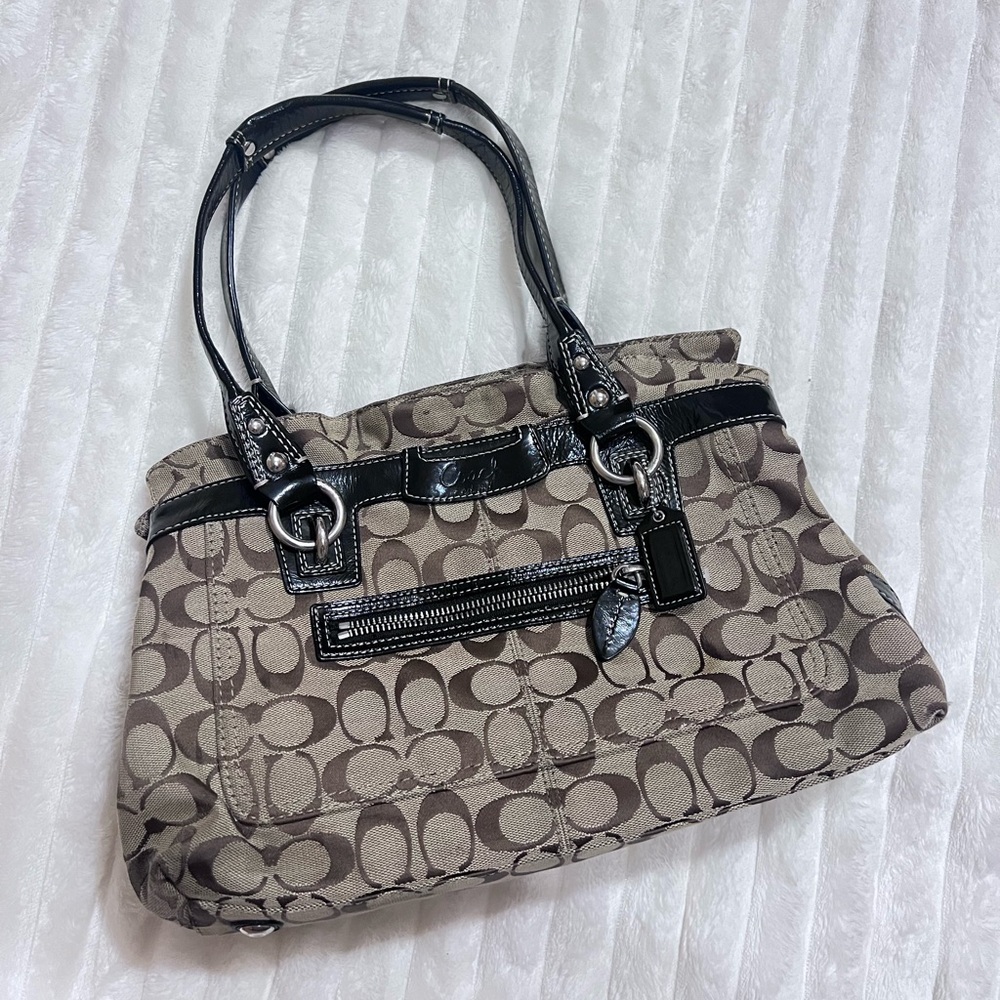 Vintage Coach Brown and Black Shoulder Bag